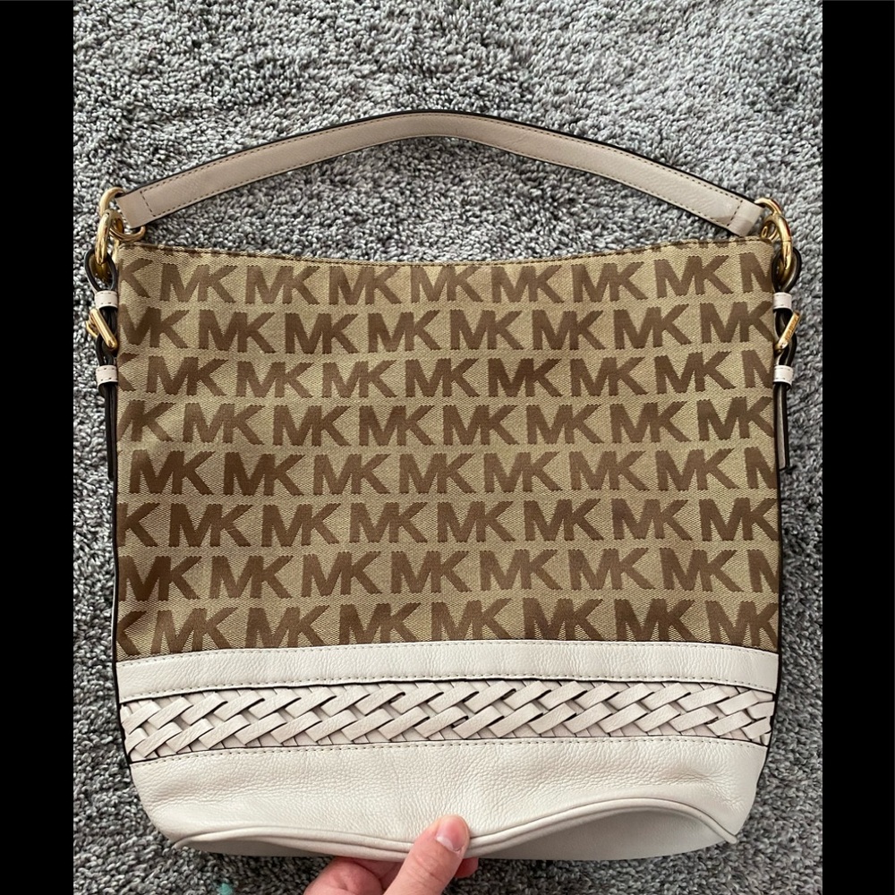 EUC Michael Kors Cream & Brown Shoulder Bag